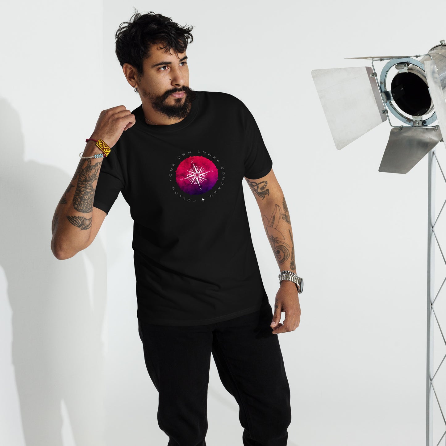 Magenta Compass Quote Tee