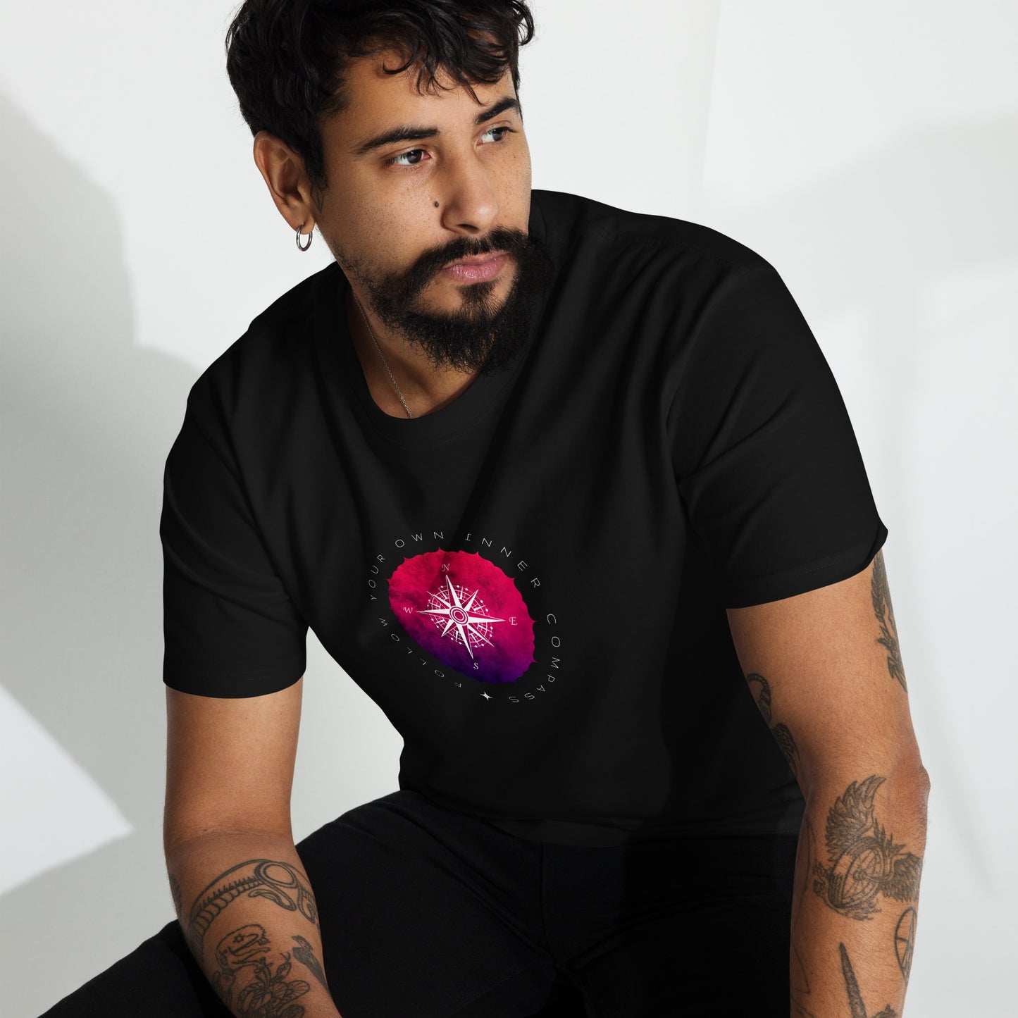 Magenta Compass Quote Tee