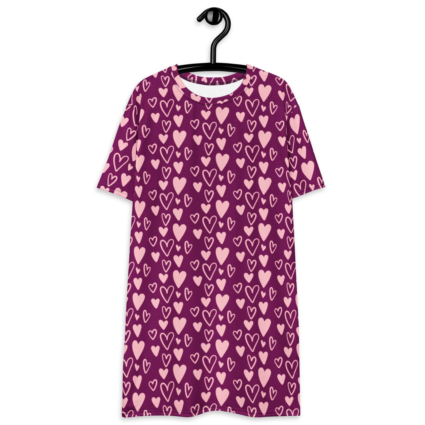 Love Pattern T-shirt Dress