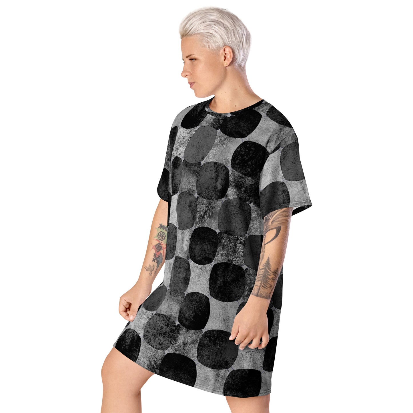 Grunge Water Color Pattern T-shirt Dress