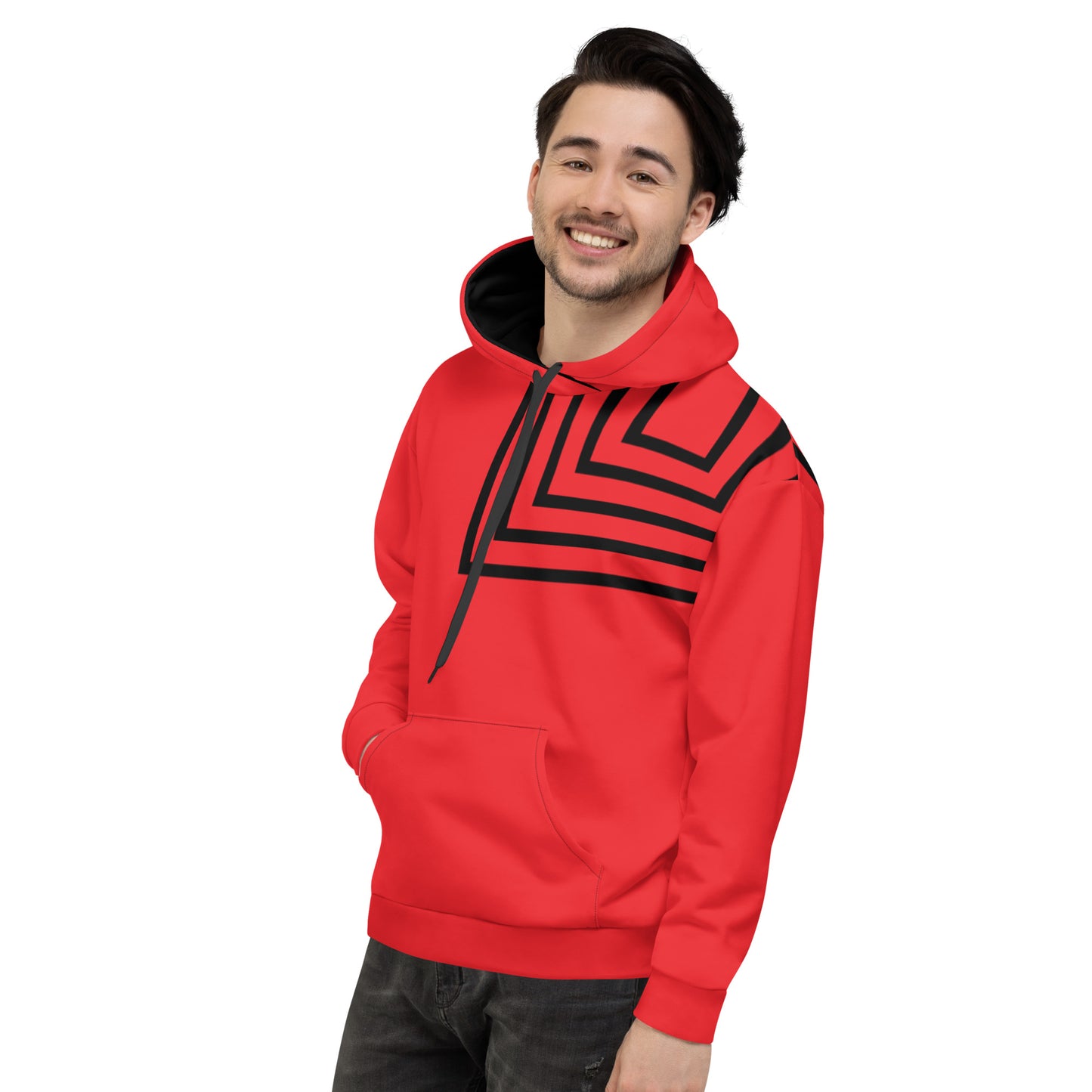 Red Abstract Pattern Hoodie