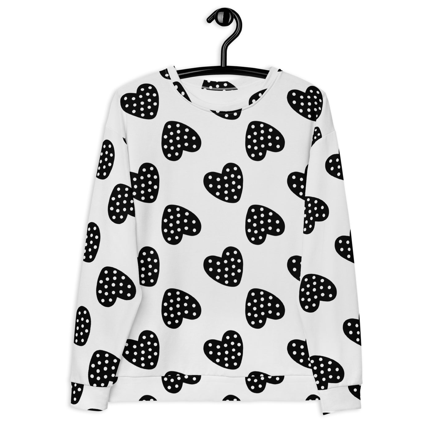 Black Heart Pattern Sweatshirt