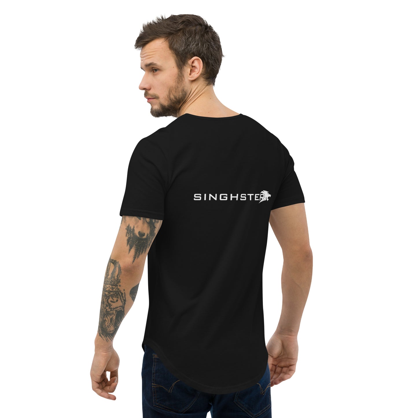 Men's Curved Hem Embroidered T-Shirt
