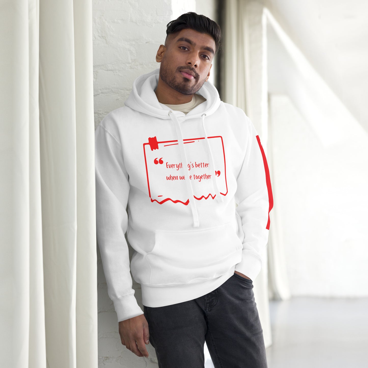 Quote Print White Hoodie