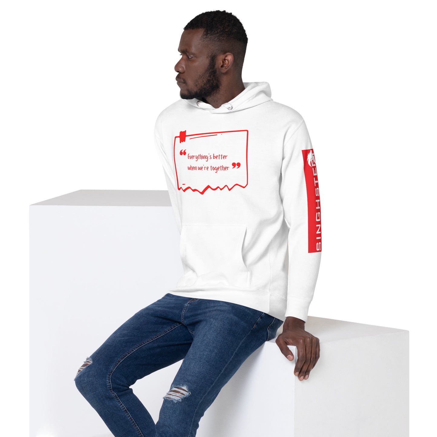 Quote Print White Hoodie